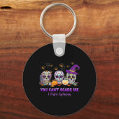 てんかんスカルハロウィーと戦う私を怖がらせることはできない キーホルダー (正面)