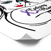 てんかんママ認識度ロージーリベーターリボン ポスター (角)