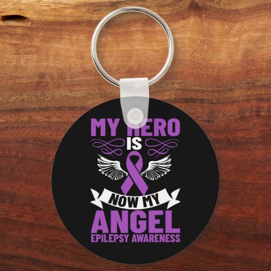 てんかんリボン私のヒーローは今の天使てんかんA キーホルダー (正面)