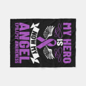 てんかんリボン私のヒーローは今の天使てんかんA フリースブランケット (正面(横))