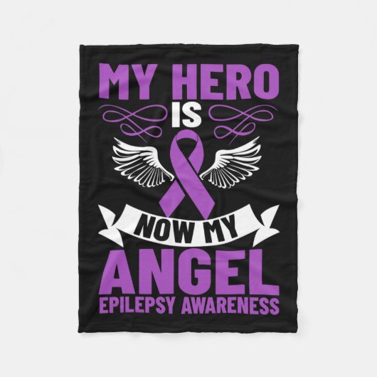 てんかんリボン私のヒーローは今の天使てんかんA フリースブランケット (正面)