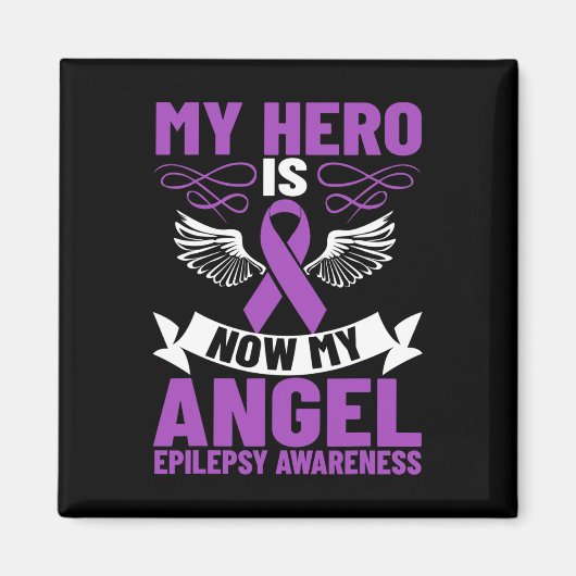 てんかんリボン 私のヒーローは今は天使 てんかんA マグネット (正面)