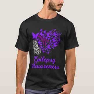 てんかん啓発デー けいれん障害 紫のリボン Tシャツ
