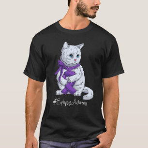 てんかん啓発月間 パープルリボン ク Tシャツ