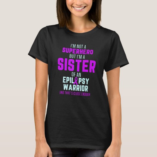 てんかん啓発 姉妹 ヒーロー てんかんと闘う S Tシャツ (正面)