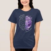 てんかん啓発 脳と花 サポート トライブレンドTシャツ (正面)
