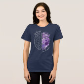 てんかん啓発 脳と花 サポート トライブレンドTシャツ (正面全面)