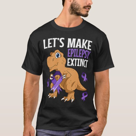 てんかん戦士の絶滅した恐竜てんかん発作 Tシャツ (正面)