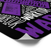 てんかん戦士ファミリーサポートギフトパープルリボン ポスター (角)