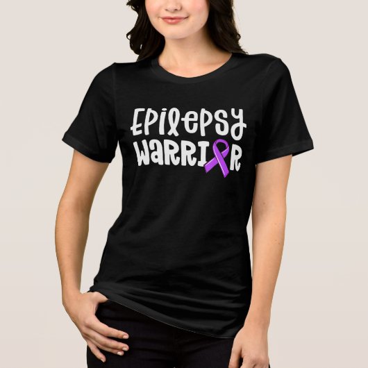てんかん戦士紫のリボン トライブレンドTシャツ (正面)