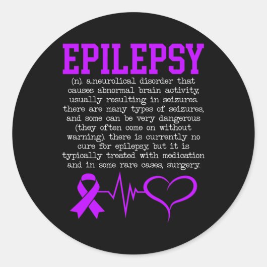 てんかん発作認識度月 ラウンドシール (正面)