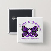 てんかん蝶Iは生存者 缶バッジ (正面&裏面)