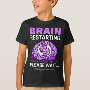 てんかん認識度おもしろい脳再始動お願いW Tシャツ