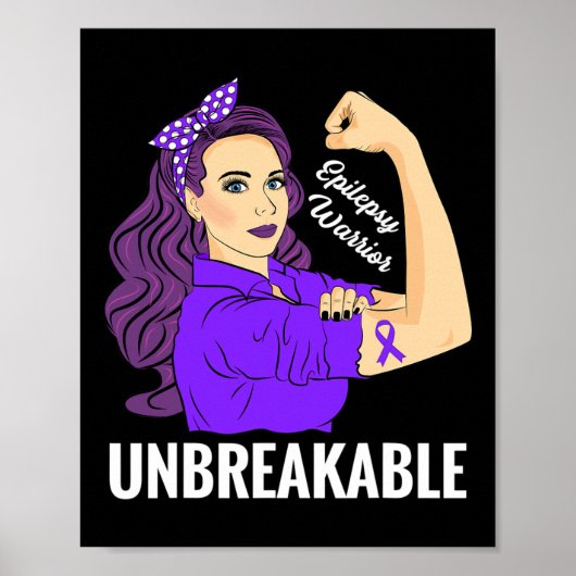 てんかん認識度てんかん紫色リボン戦士 ポスター (正面)