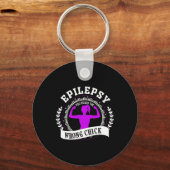 てんかん認識度は戦闘機とepilepsに必要 キーホルダー (正面)