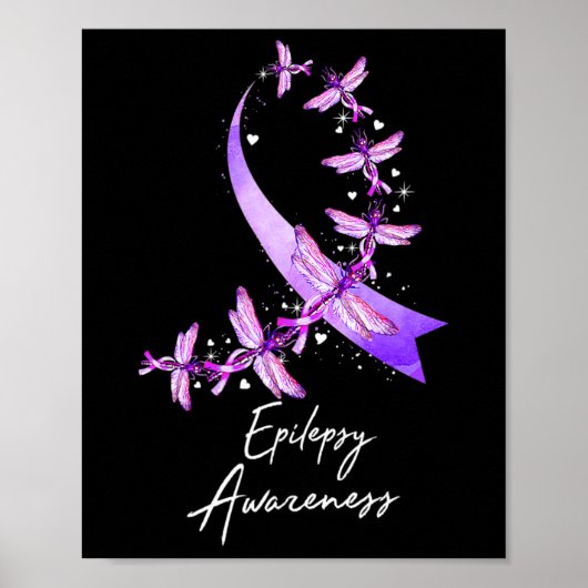 てんかん認識度ドラゴンフライ11月We衣服Purp ポスター (正面)