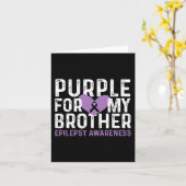てんかん認識度パープルfor My Brother Ribbon カード (黄色い花)