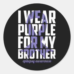 てんかん認識度パープルfor My Brother Ribbon 1 ラウンドシール