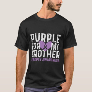 てんかん認識度パープルfor My Brother Ribbon Tシャツ