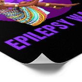 てんかん認識度ブラック女性壊れにくい戦士 ポスター (角)