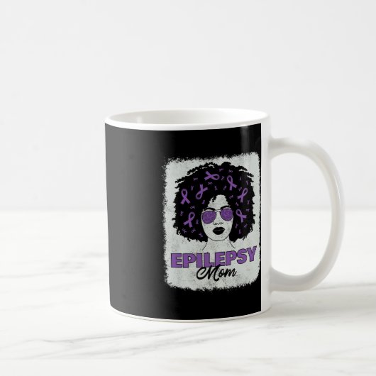 てんかん認識度ママ・アフロ・アフリカ系アメリカ人女性 コーヒーマグカップ (右)