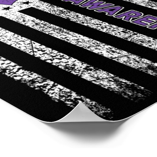 てんかん認識度旗紫リボンてんかん戦争 ポスター (角)