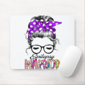 てんかん認識度月のリボンギフト マウスパッド (マウス)