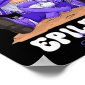 てんかん認識度月紫リボン格言 ポスター (角)