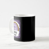 てんかん認識度漂白レインボーヒョウ紫 コーヒーマグカップ (正面左)