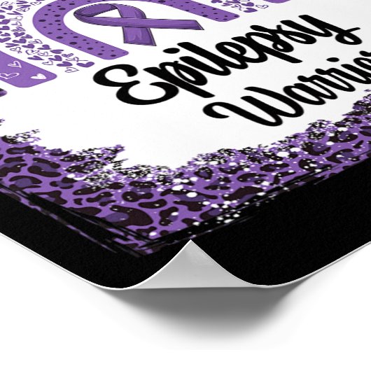 てんかん認識度漂白レインボーヒョウ紫 ポスター (角)