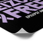 てんかん認識度2年発作無料リボン ポスター (角)