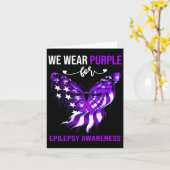 てんかん認識度4th 7月パープルバタフライ カード (黄色い花)