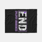 てんかん認識度 – てんかん紫色てんかん終了 フリースブランケット (正面(横))