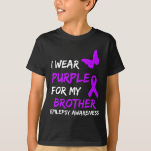 てんかん認識度I衣服パープルfor My Brother Ri Tシャツ