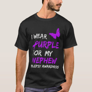 てんかん認識度I衣服紫のために私の甥のリブ Tシャツ