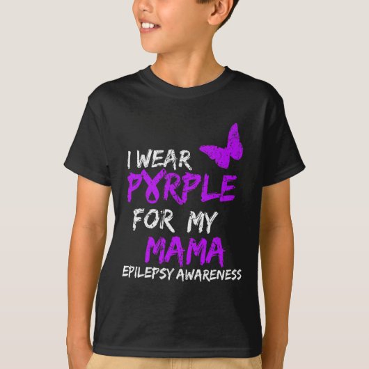 てんかんI衣服パープルfor My Mama Ribbon Tシャツ (正面)