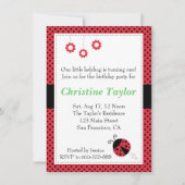 てんとう虫および水玉模様の誕生会 招待状 (正面)