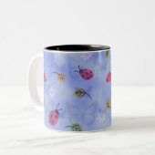てんとう虫および蝶 ツートーンマグカップ (正面左)
