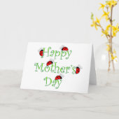 てんとう虫が付いている母の日カード カード (黄色い花)