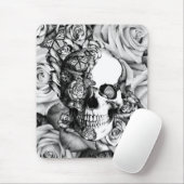 てんとう虫が付いている蝶ばら色のスカル マウスパッド (マウス)