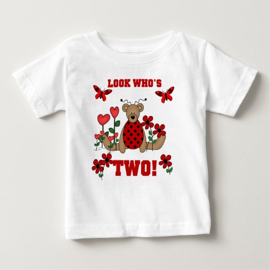 てんとう虫くまの第2誕生日 ベビーTシャツ (正面)