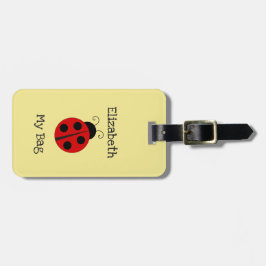 てんとう虫との女の子の名前をカスタムする ラゲッジタグ