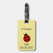 てんとう虫との女の子の名前をカスタムする ラゲッジタグ (裏面縦)