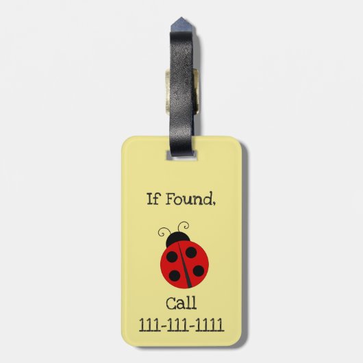 てんとう虫との女の子の名前をカスタムする ラゲッジタグ (裏面縦)