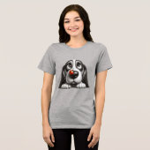 てんとう虫と可愛い犬 トライブレンドTシャツ (正面全面)