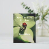 てんとう虫と花のSave The Date 案内ポストカード (スタンド正面)