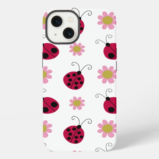 てんとう虫と花 iPhoneケース (裏面)