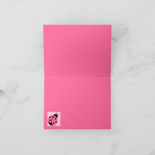 てんとう虫によってバンドを付けられるありがとうカード サンキューカード (内部)