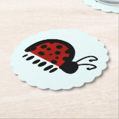 てんとう虫のかわいいイラスト ペーパーコースター (アングル)