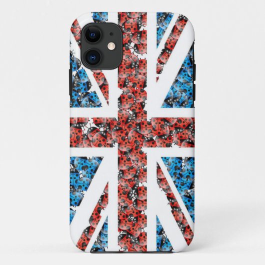 てんとう虫のイギリスの旗の電話箱 Case-Mate iPhoneケース (裏面)